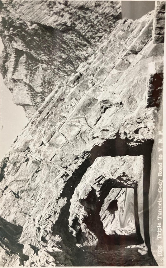 RPPC - Triple Tunnels - Cody Road to Yellowstone National Park - Vintage  Real PhotoPostcard