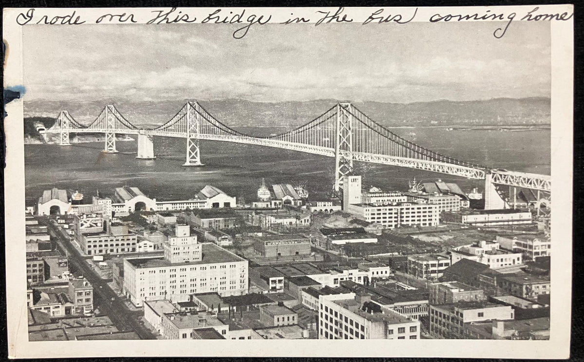 San Francisco, California - Oakland Bay Bridge - Vintage Bridge Postcard (x)
