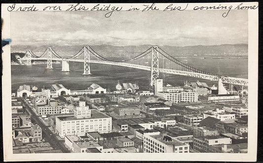 San Francisco, California - Oakland Bay Bridge - Vintage Bridge Postcard (x)