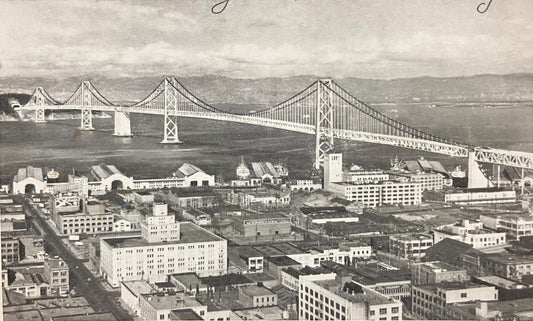PR? -  - San Francisco, California - Oakland Bay Bridge - Vintage Bridge Postcard (x)
