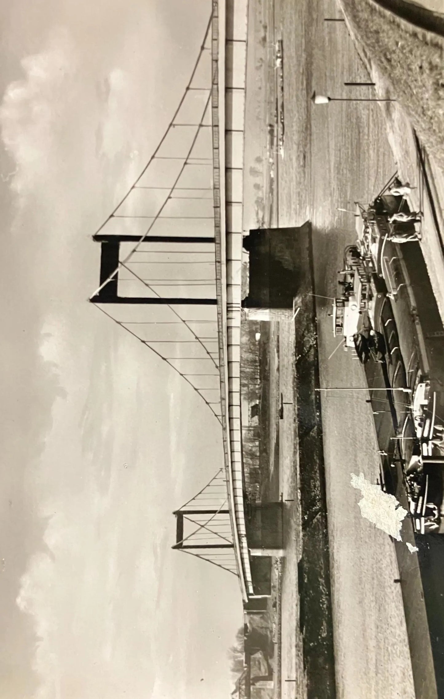 RPPC - Duisburg - Ruhrort. Neue Rheinbrucke 1954 photo - Vintage German Postcard