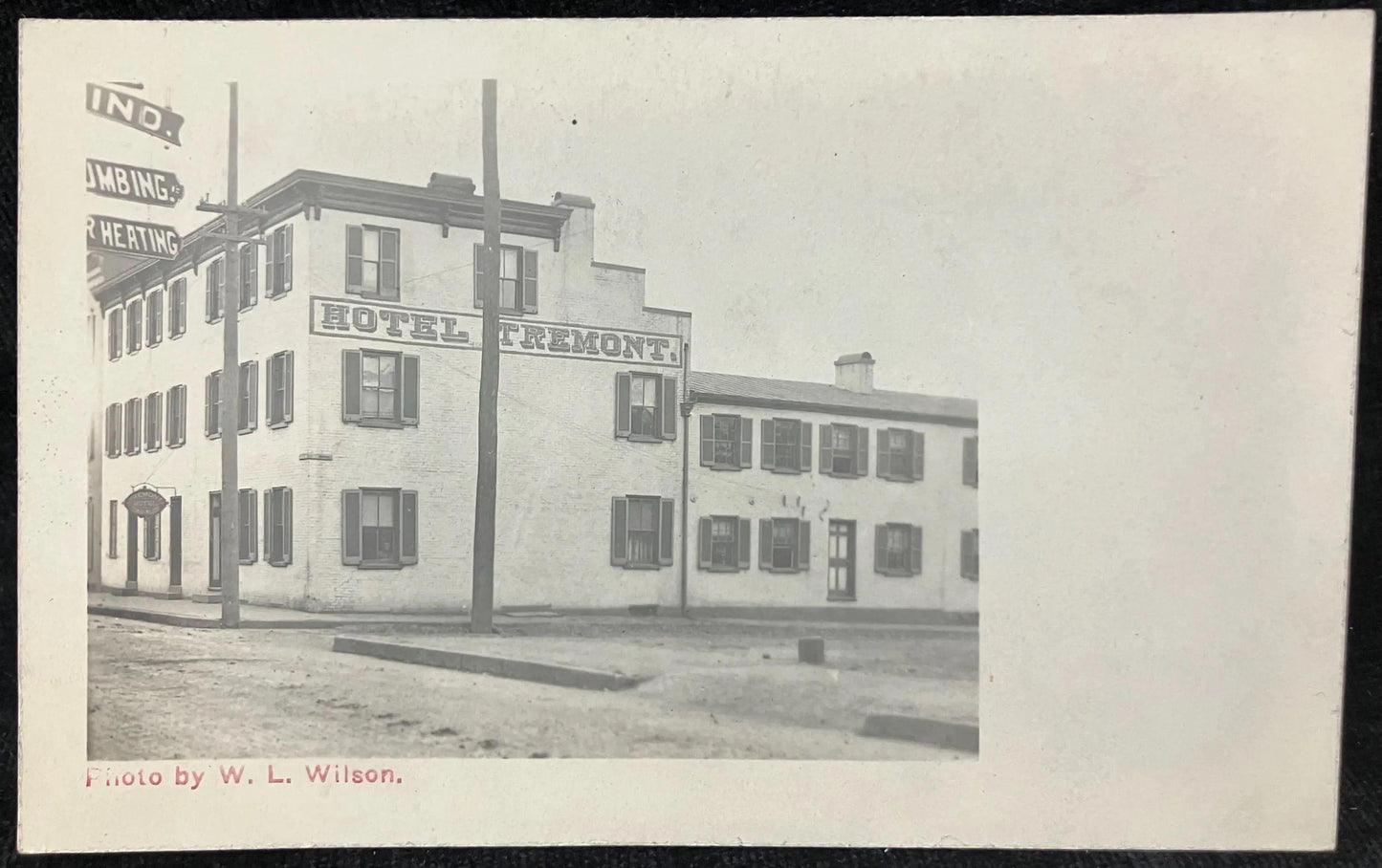 RPPC - Hotel Tremont - Photo by W. L. Wilson. - Vintage pre 1906 Hotel Postcard