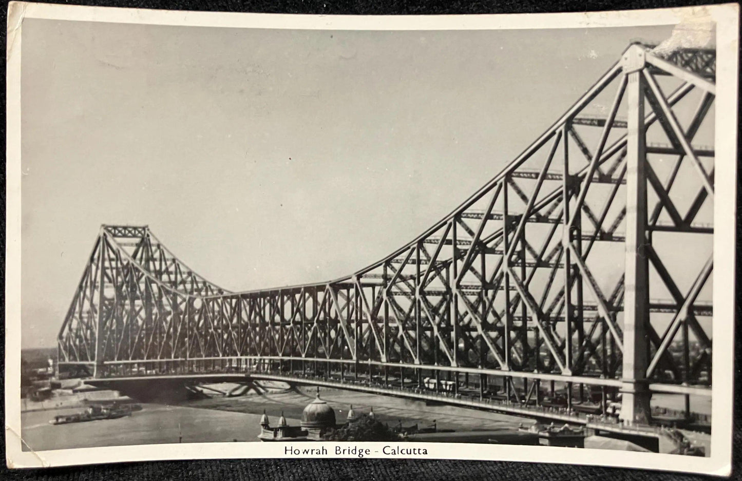 RPPC - Howrah Bridge, Calcutta, India - Vintage International Postcard