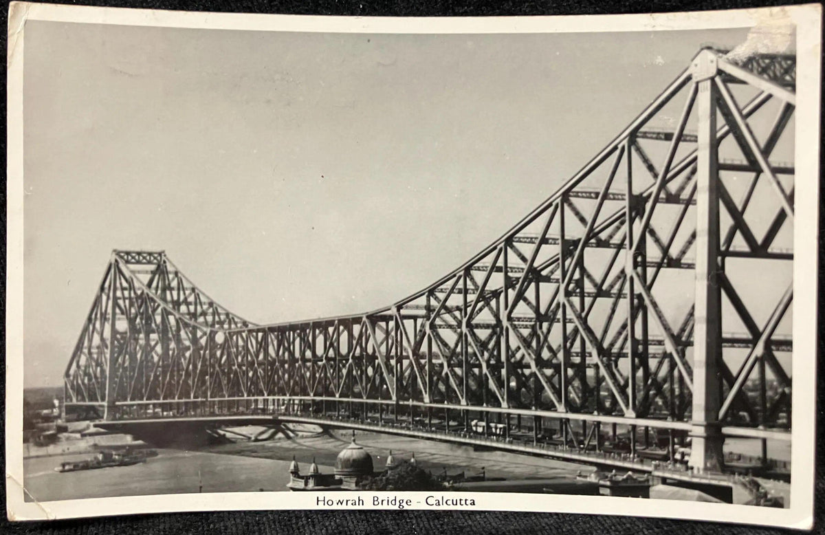 RPPC - Howrah Bridge, Calcutta, India - Vintage International Postcard