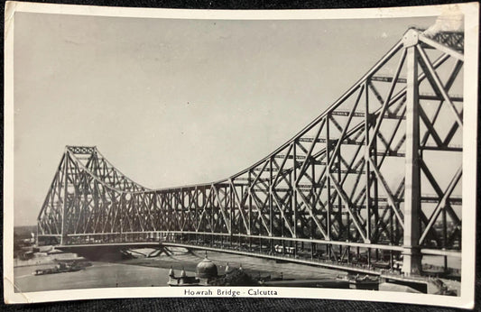 RPPC - Howrah Bridge, Calcutta, India - Vintage International Postcard