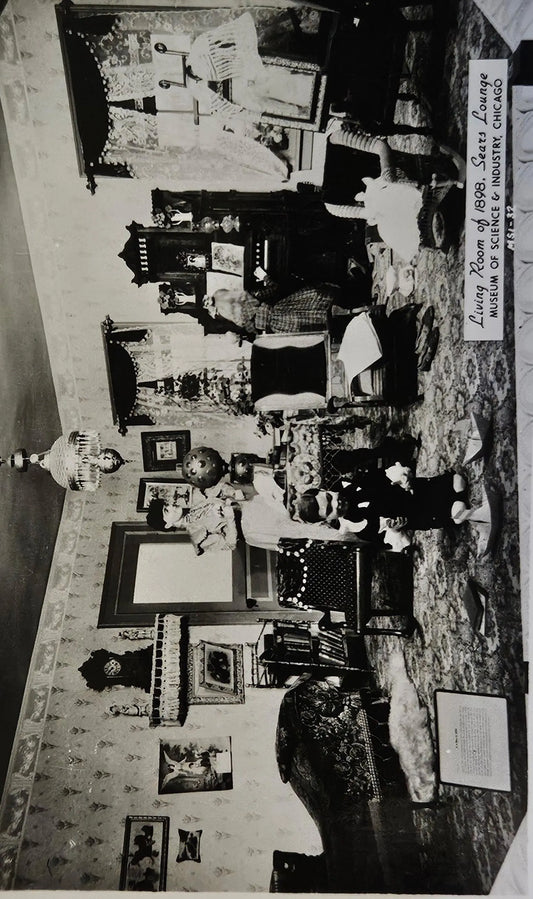 RPPC - Living Room- 1898 Sears Lounge, Chicago Museum of Science and Industry - Vintage Postcard