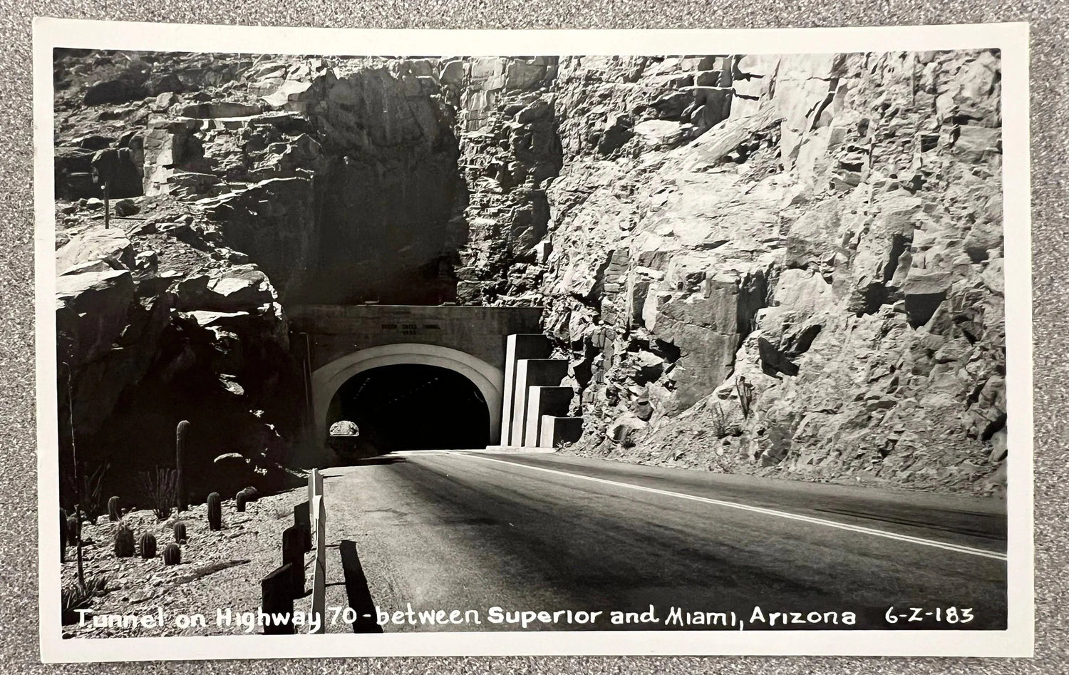 Tunnel on Highway 70 - Between Superior and Miami, Arizona - Vintage Postcard