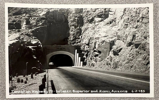 Tunnel on Highway 70 - Between Superior and Miami, Arizona - Vintage Postcard