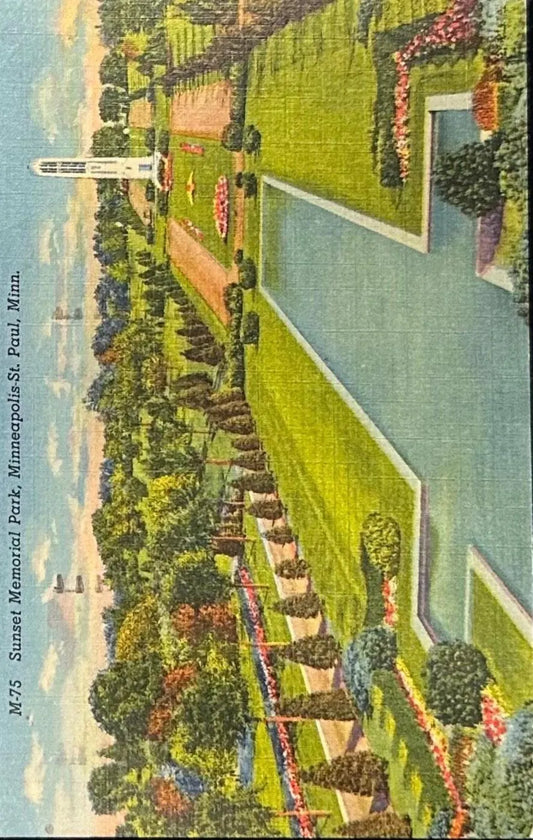M-75 Sunset Memorial Park, Minneapolis, St. Paul, Minnesota - Vintage Postcard
