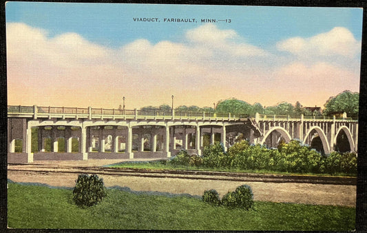 Viaduct, Faribault, Minnesota - Vintage Viaduct Postcard