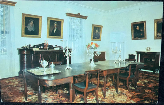 Dining Room at the Hermitage Home in Hermitage, Tennessee - Photo by Frank Shannon - Vintage American History Postcard