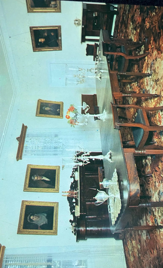 Dining Room at the Hermitage Home in Hermitage, Tennessee - Photo by Frank Shannon - Vintage American History Postcard