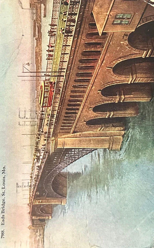 Eads Bridge - St. Louis, Missouri - Vintage Postcard