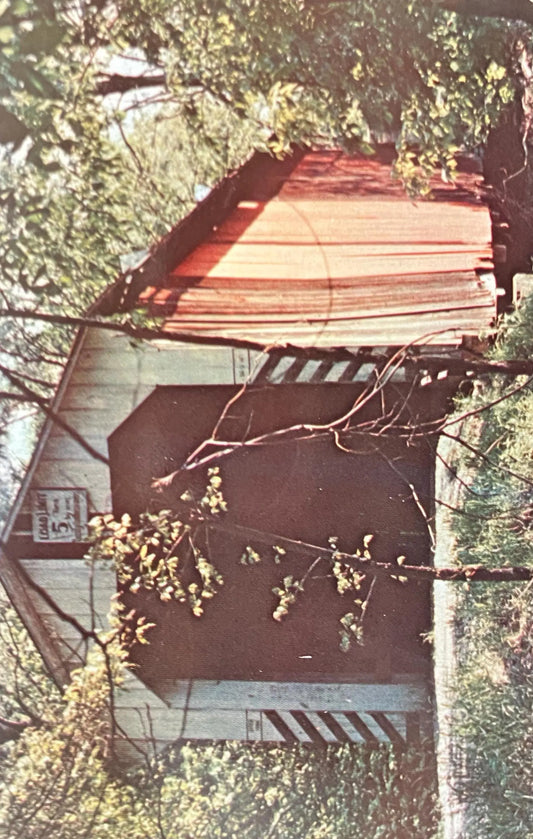 Belle Hall Bridge in Licking County, Ohio - Vintage Covered Bridge Postcard