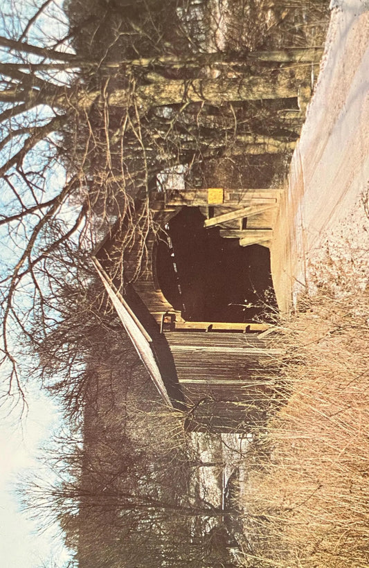 Armstrong Mill Bridge near Cambridge, Ohio - Photo: Anita Knight - Vintage Covered Bridge Postcard