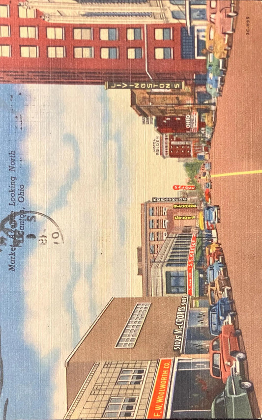 Market Avenue Looking North, Canton, Ohio - Vintage Postcard