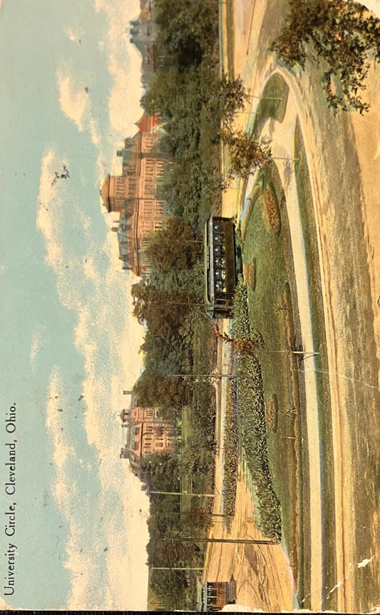 University Circle Cleveland, Ohio - Vintage Postcard