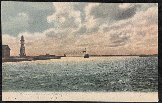 Entrance to the Harbor, Buffalo, New York - Vintage Harbor Postcard
