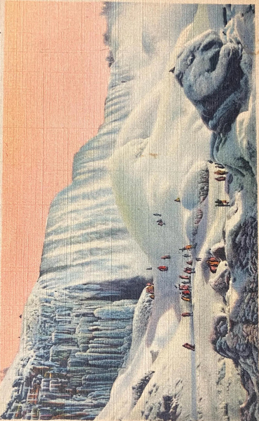 The American Falls in Winter, Niagara Falls, New York - Vintage Waterfall Postcard
