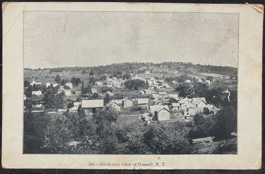 Bird's-eye view of Russell, New York - Vintage 1910 Postcard