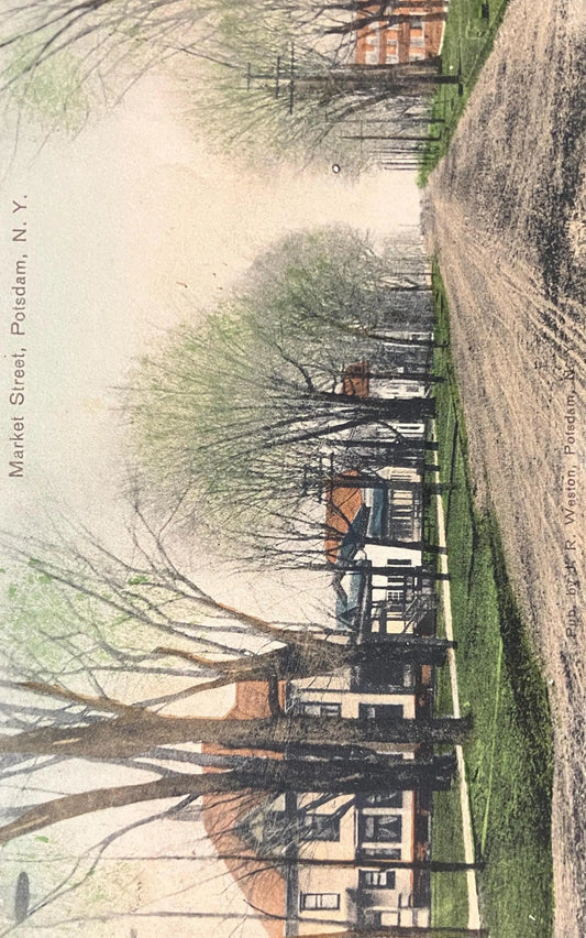 Market Street, Potsdam, New York - Vintage Postcard