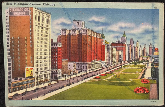 New Michigan Avenue, Chicago, Illinois - Vintage Postcard