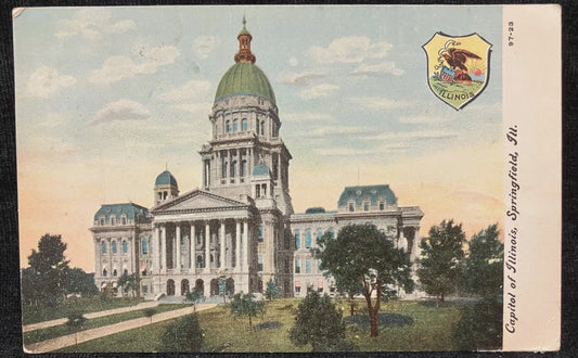 Capitol of Illinois - Springfield, Illinois - 1907 Postcard