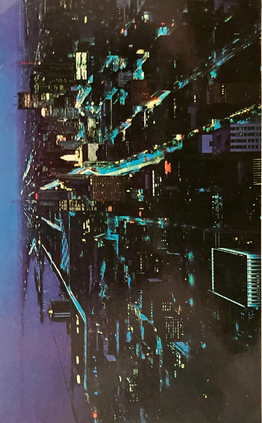 Chicago at Night from the top of the John Hancock Center - Vintage City Postcard