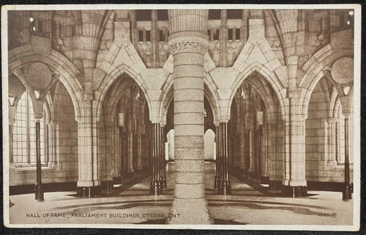 Hall of Fame, Parliament Buildings, Ottawa, Ontario - Canada - Printed in Great Britain - Vintage Government Postcard