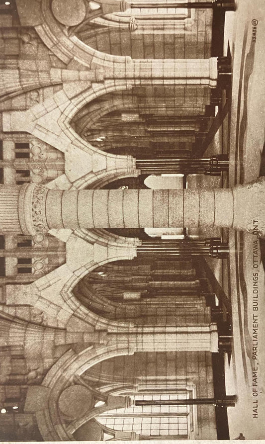 Hall of Fame, Parliament Buildings, Ottawa, Ontario - Canada - Printed in Great Britain - Vintage Government Postcard