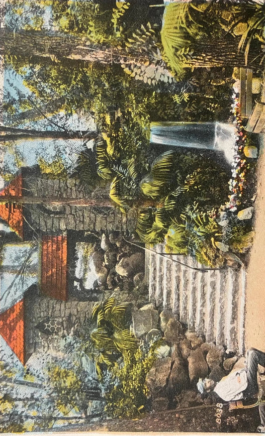 Entrance to Grotto and Falls, Soldiers' Home, Dayton, Ohio - Vintage Armed Service Postcard