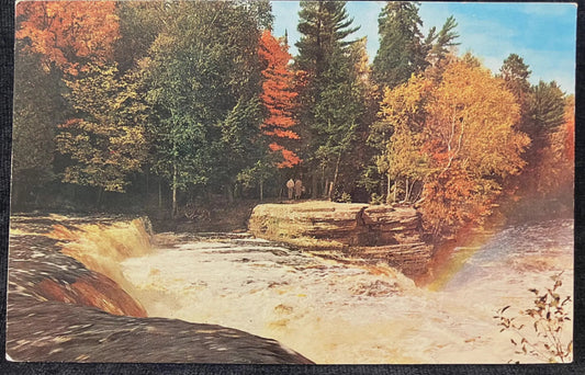 The Lower Tahquamenon Falls - In Michigan's Upper Peninsula "Land of Hiawatha" - Photo: Lucy Gridley - Vintage Postcard