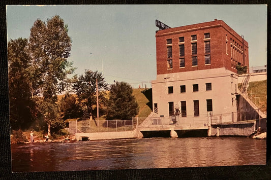 Consumers Power Company Rogers Dam on the Muskegon River in Michigan - Anscochrone: Norton Louis Avery - Vintage Dam Postcard