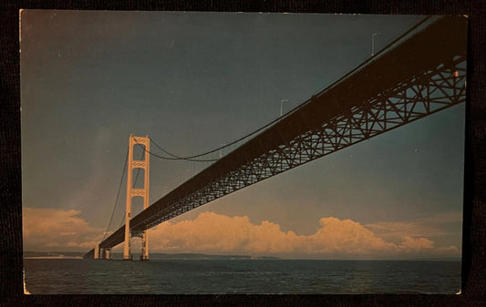 The Mackinac Bridge in Michigan - Photo: Bob Miles - Vintage Bridge Postcard