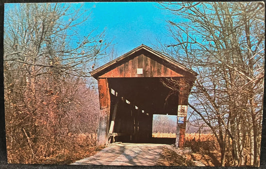 McMillan Bridge in Monroe County, Indiana - Photo: Mitchell - Vintage Covered Bridge Postcard