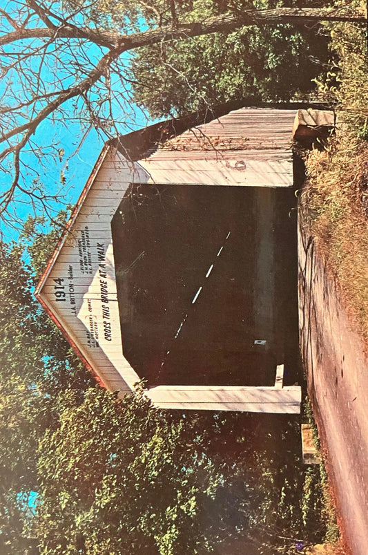 McAllister Bridge in Parke County, Indiana - Photo: John V. Pontiere Jr. - Vintage Covered Bridge Postcard