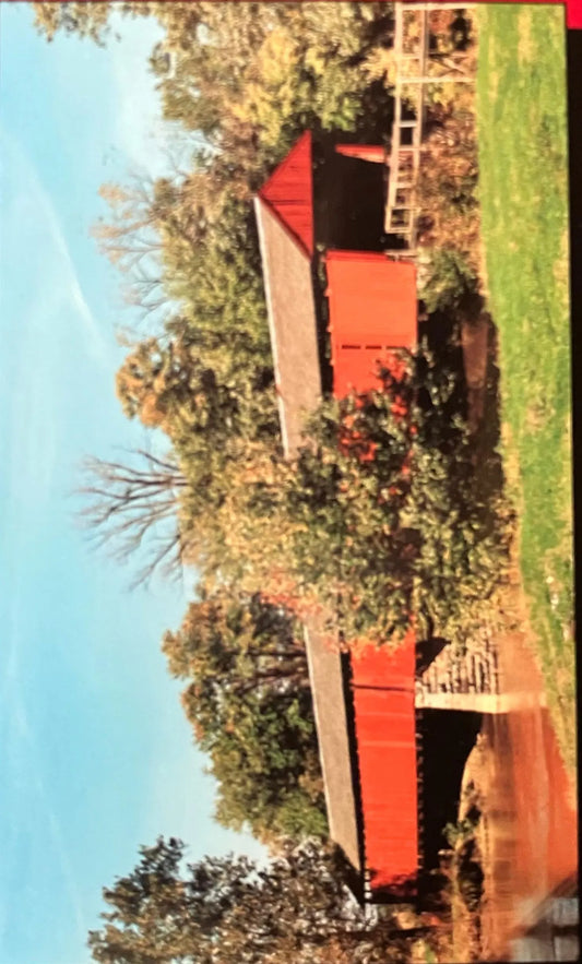 Indiana - Bell’s Ford Bridge - Photo by Charles Hine - Vintage Covered Bridge Postcard
