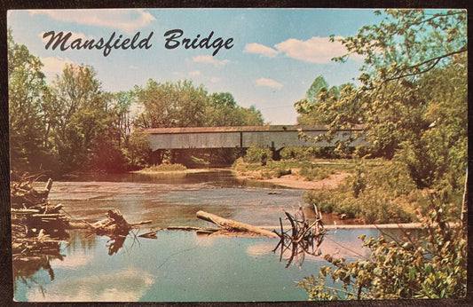 Mansfield Bridge - Indiana - Photo: Parrish - Vintage Bridge Postcard
