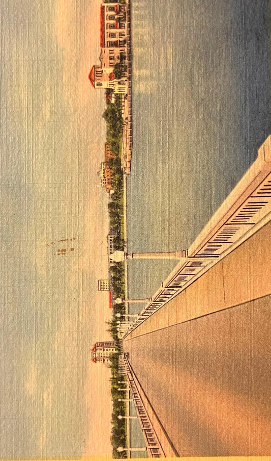 Bradenton, Florida as seen from Palmetto Side of Manatee River Bridge - Vintage Postcard