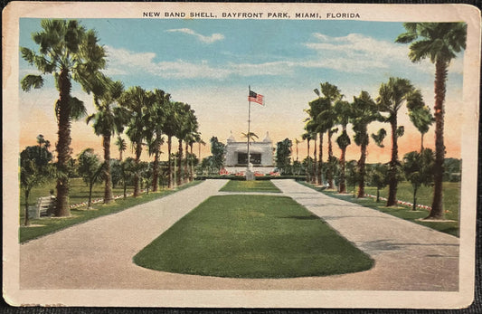 New Band Shell, Bayfront Park, Miami, Florida - Vintage Park Postcard