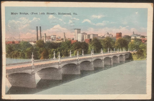 Mayo Bridge (Foot 14th Street), Richmond, Virginia - Vintage Bridge Postcard