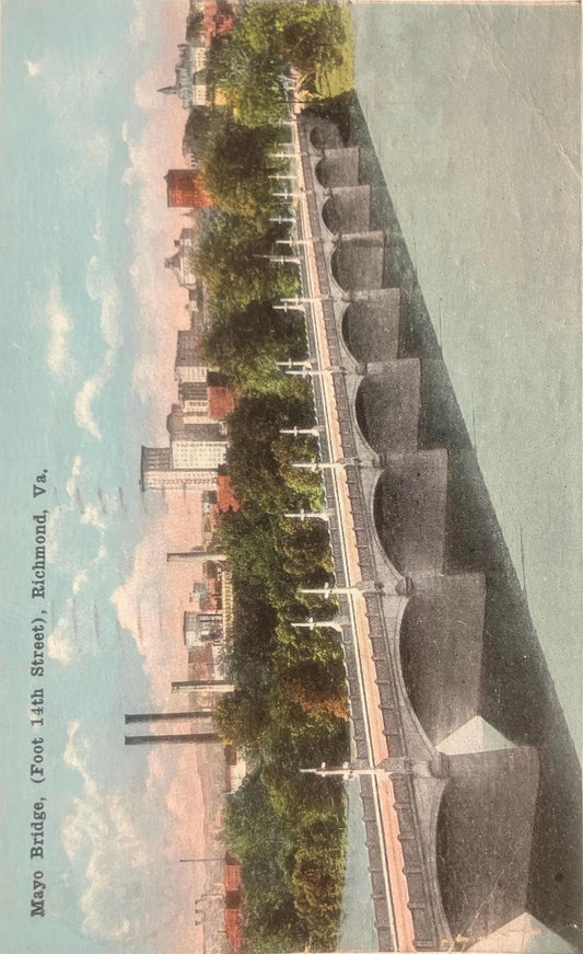 Mayo Bridge (Foot 14th Street), Richmond, Virginia - Vintage Bridge Postcard