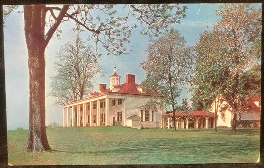 Mt. Vernon, Home of George and Martha Washington - Virginia - Vintage U. S. President Postcard