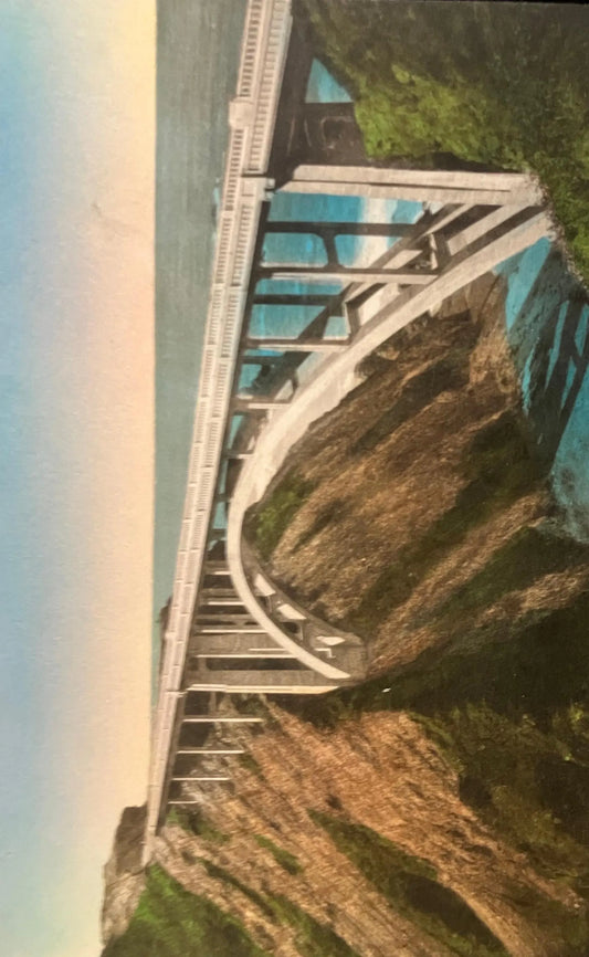 Bixby Creek Bridge in Big Sur, California - Vintage Bridge Postcard