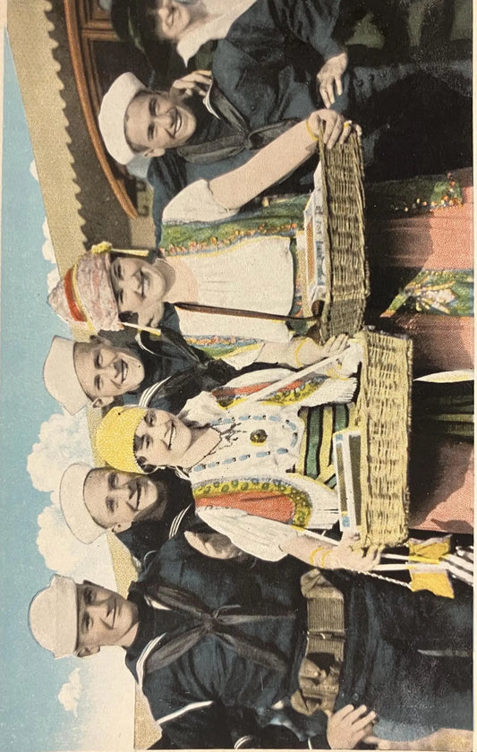 Bluejackets from Great Lakes Naval Training Station, as Guests at South Shore Country Club, Chicago - Vintage Navy Postcard