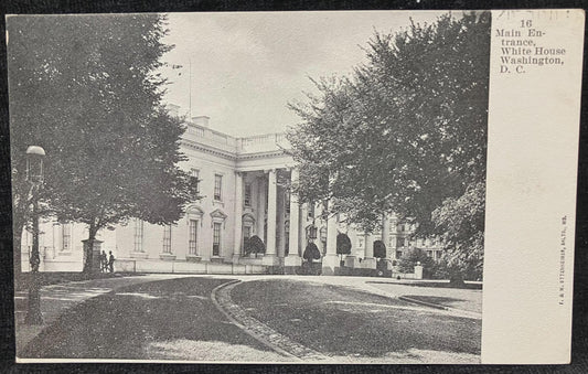 Main Entrance, White House, Washington, D. C. - I & M. Ottenheimer, Baltimore, Maryland - Vintage Postcard