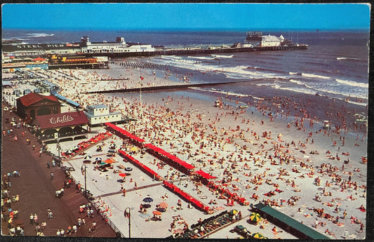 Bathers and the Beach at Atlantic City, New Jersey - Vintage Postcard