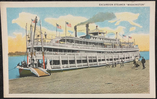 Excursion Steamer “Washington” - Vintage Steamboat Postcard