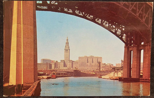 Cleveland, Ohio - Lorain - Carnegie Bridge - Vintage Bridge Postcard