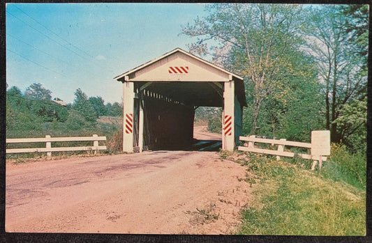 Ashtabula County, Ohio - Photographer: Alva H. Smith - South Denmark Road Bridge - Vintage Covered Bridge Postcard